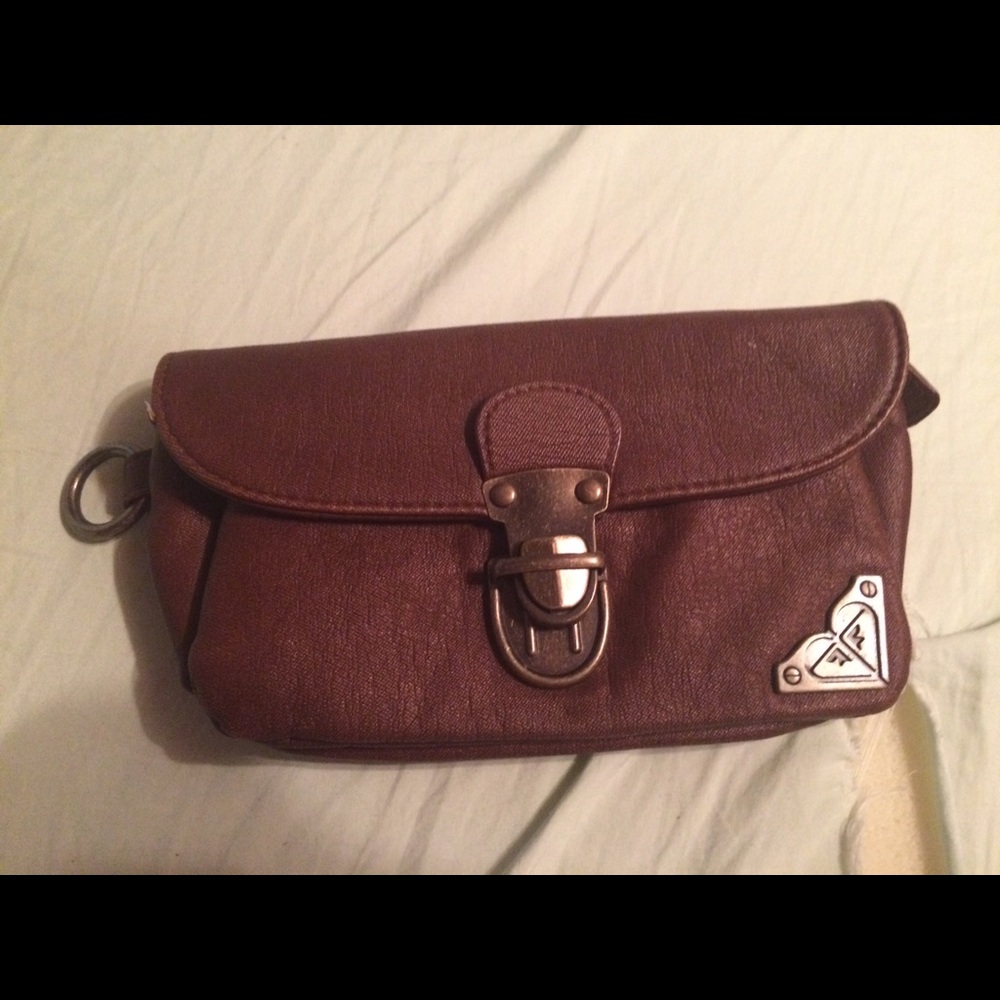 Brown Leather Crossbody Clutch